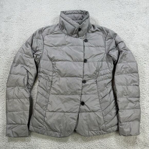 Nau Goose Down Jacket Womens S Insulated Puffer Gray Button Outdoors - Picture 1 of 8